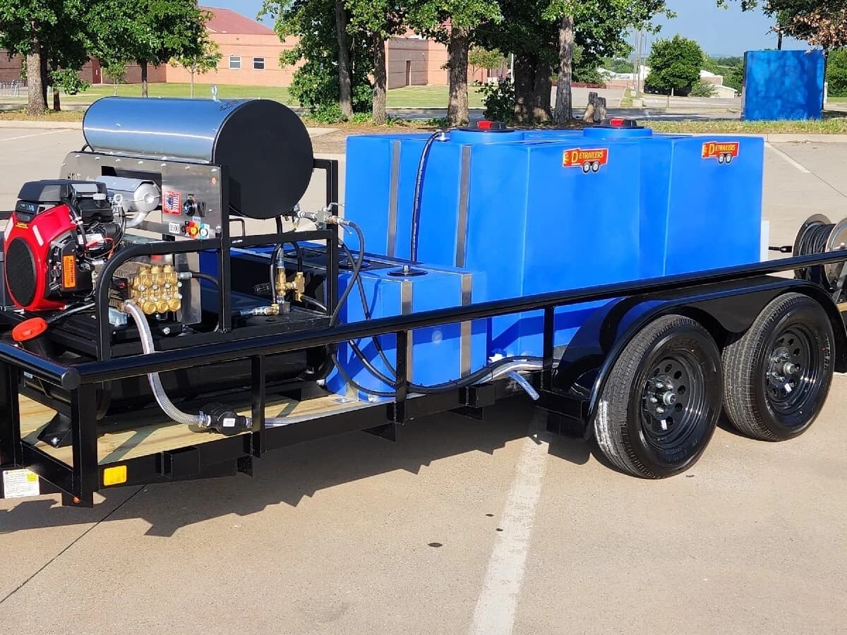 Trailer mounted truck wash system